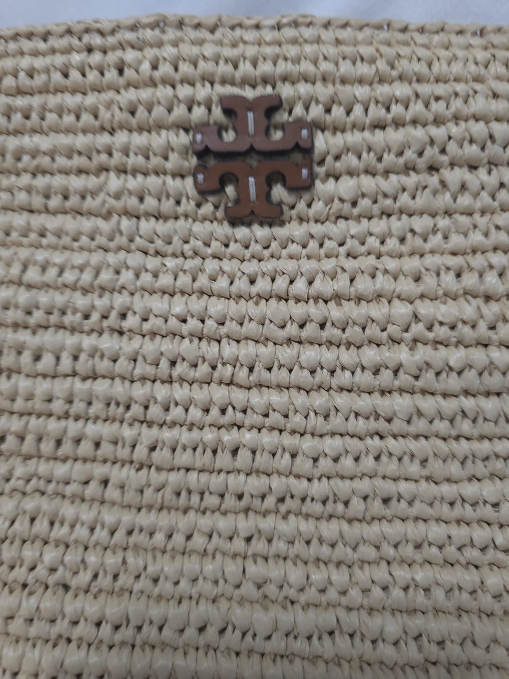 Tory Burch Beige Straw Crossbody with Brown Leather Trim - Picture 4 of 4